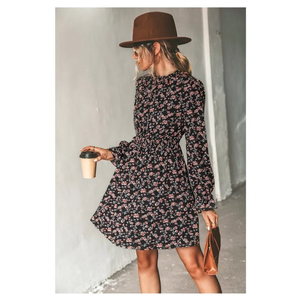NWT Cupshe Women's Dancing Queen Ditsy Floral Print A-Line Mini Dress Size Large - Picture 2 of 10